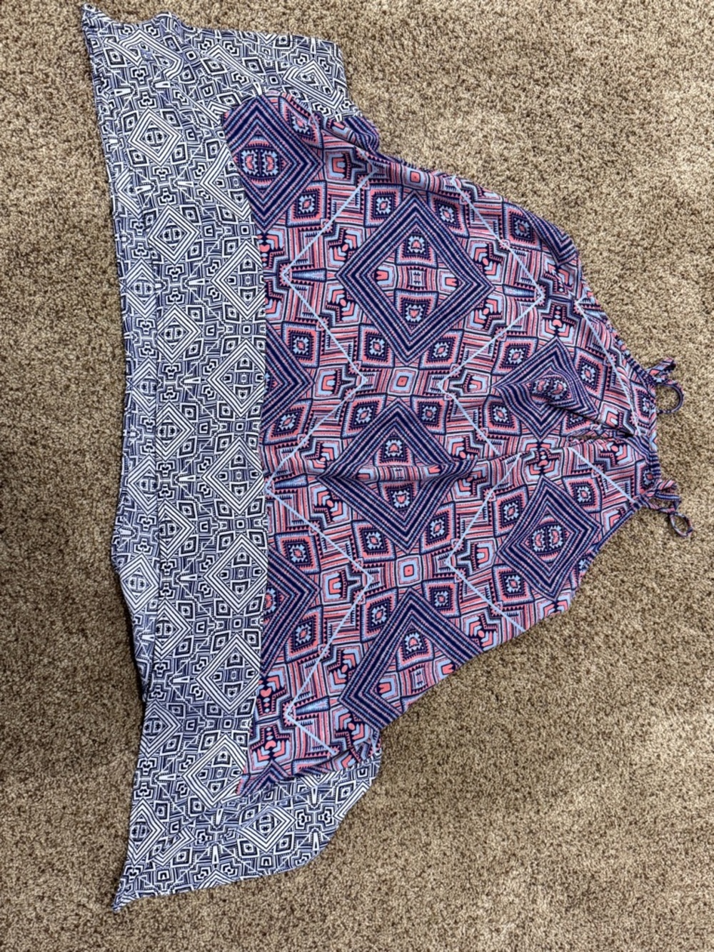 Maurices Navy, Pink & White Patterned Halter Top